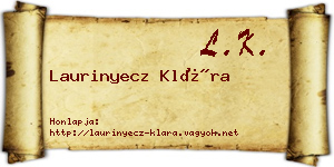 Laurinyecz Klára névjegykártya