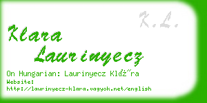 klara laurinyecz business card